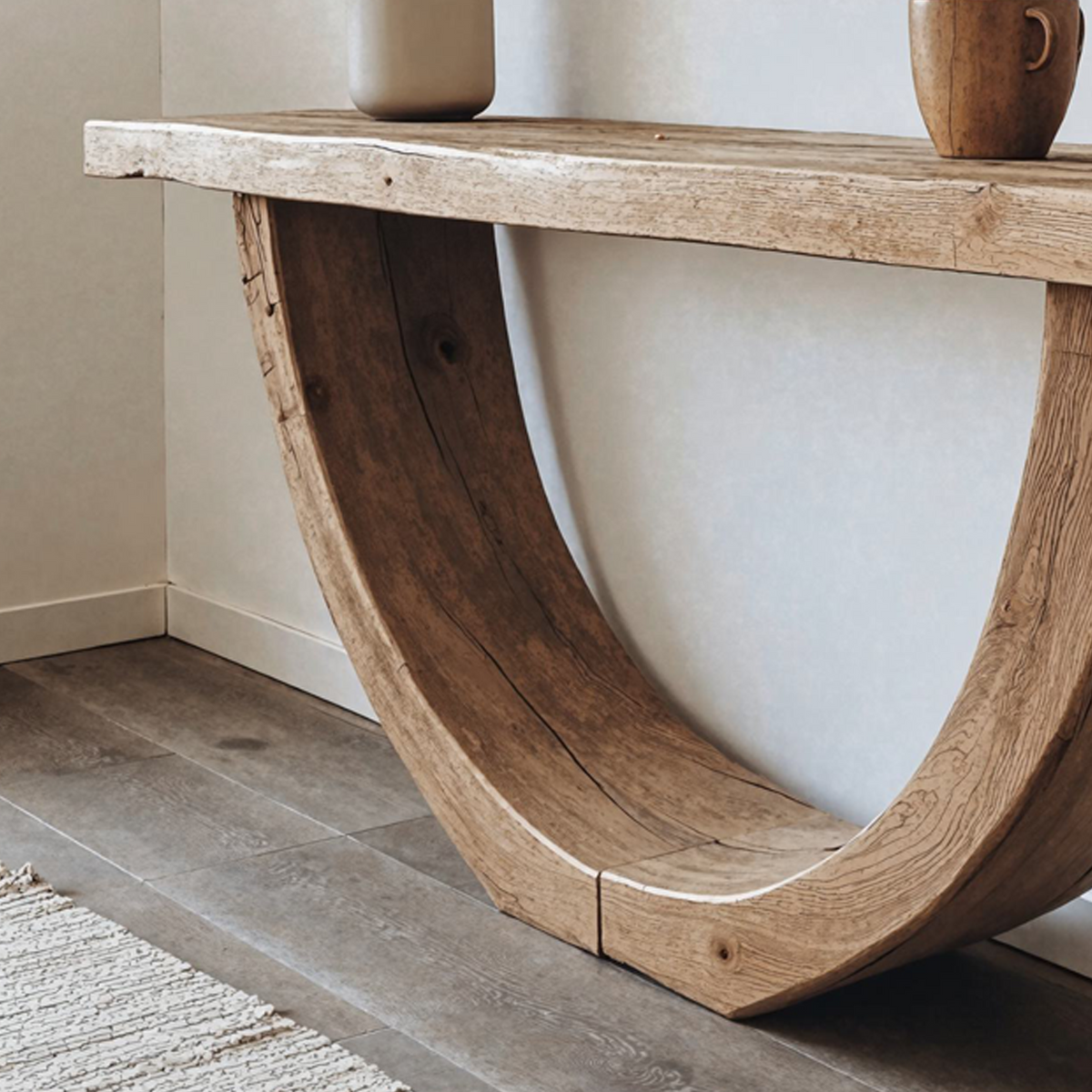 Narrow Live Edge Solid Wood Console Table in Brown - Image 4