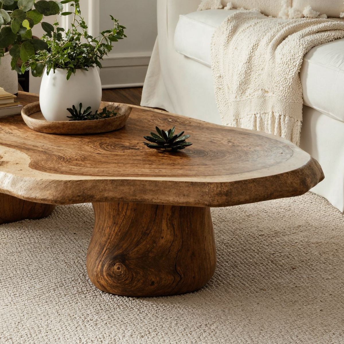 Modern Solid Wood Coffee Table with Natural Oil and Wax Finish - Image 2