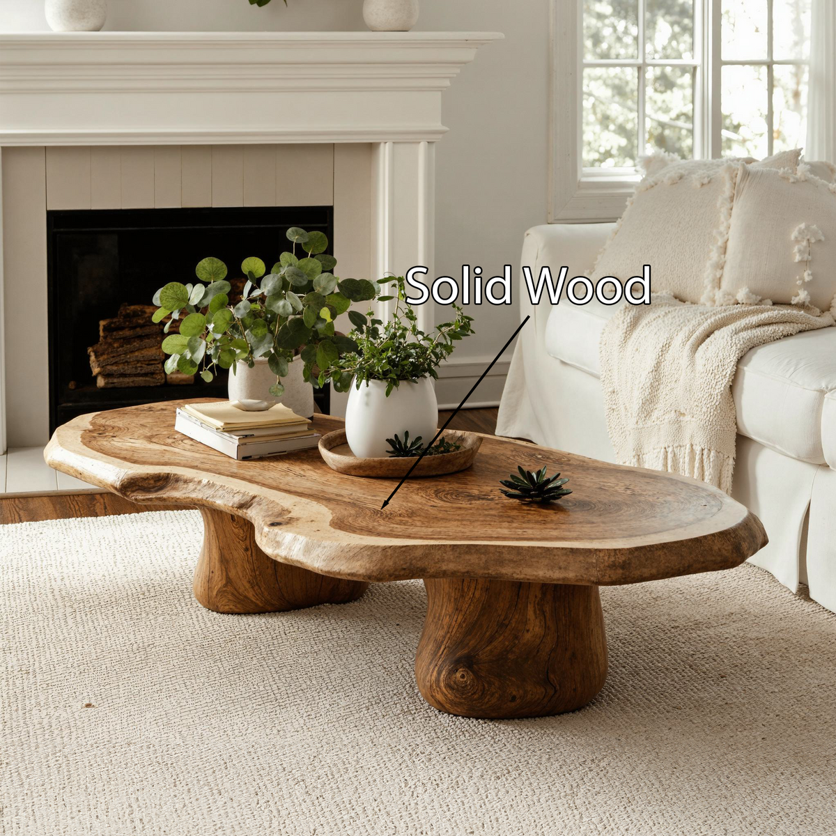 Modern Solid Wood Coffee Table with Natural Oil and Wax Finish - Image 4